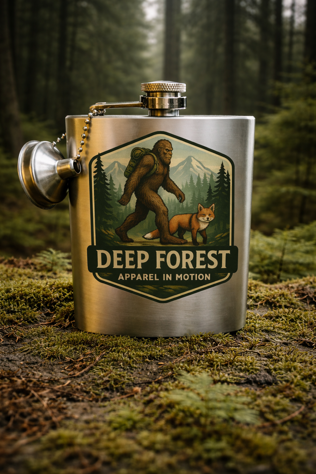Edelstahl-Feldflasche „Tiefer Wald“