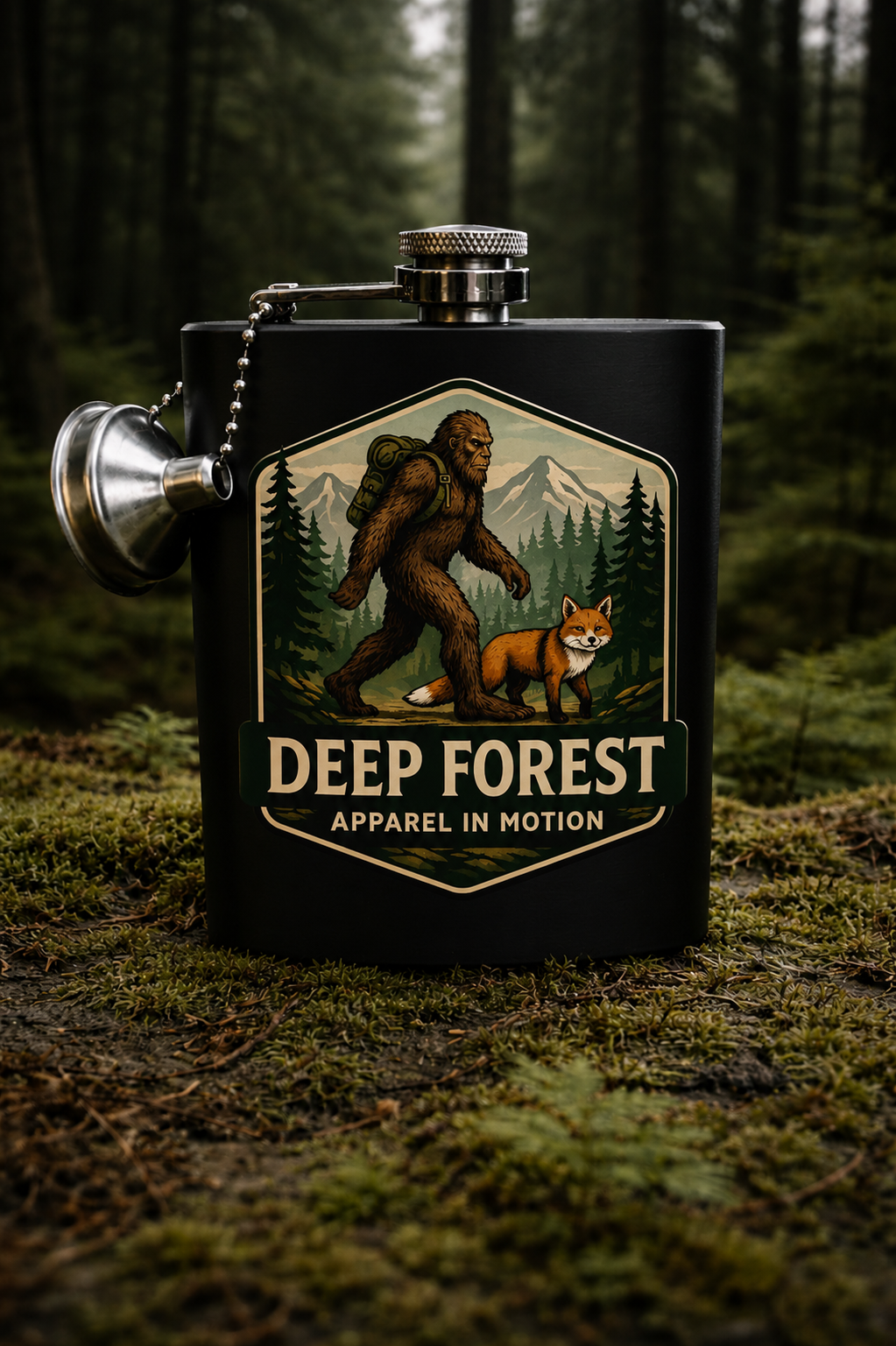 Edelstahl-Feldflasche „Tiefer Wald“